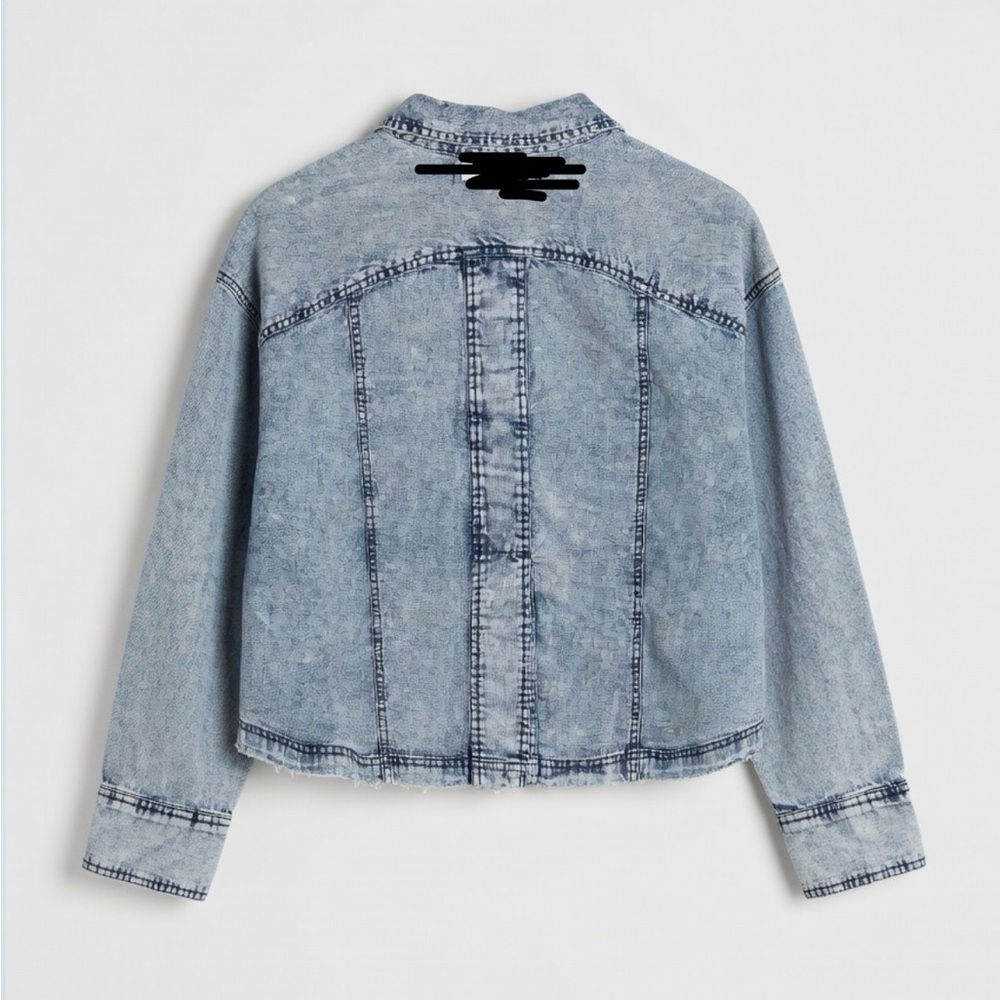 Free People Acid Wash Blue Denim Jacket - Picture 2 of 4